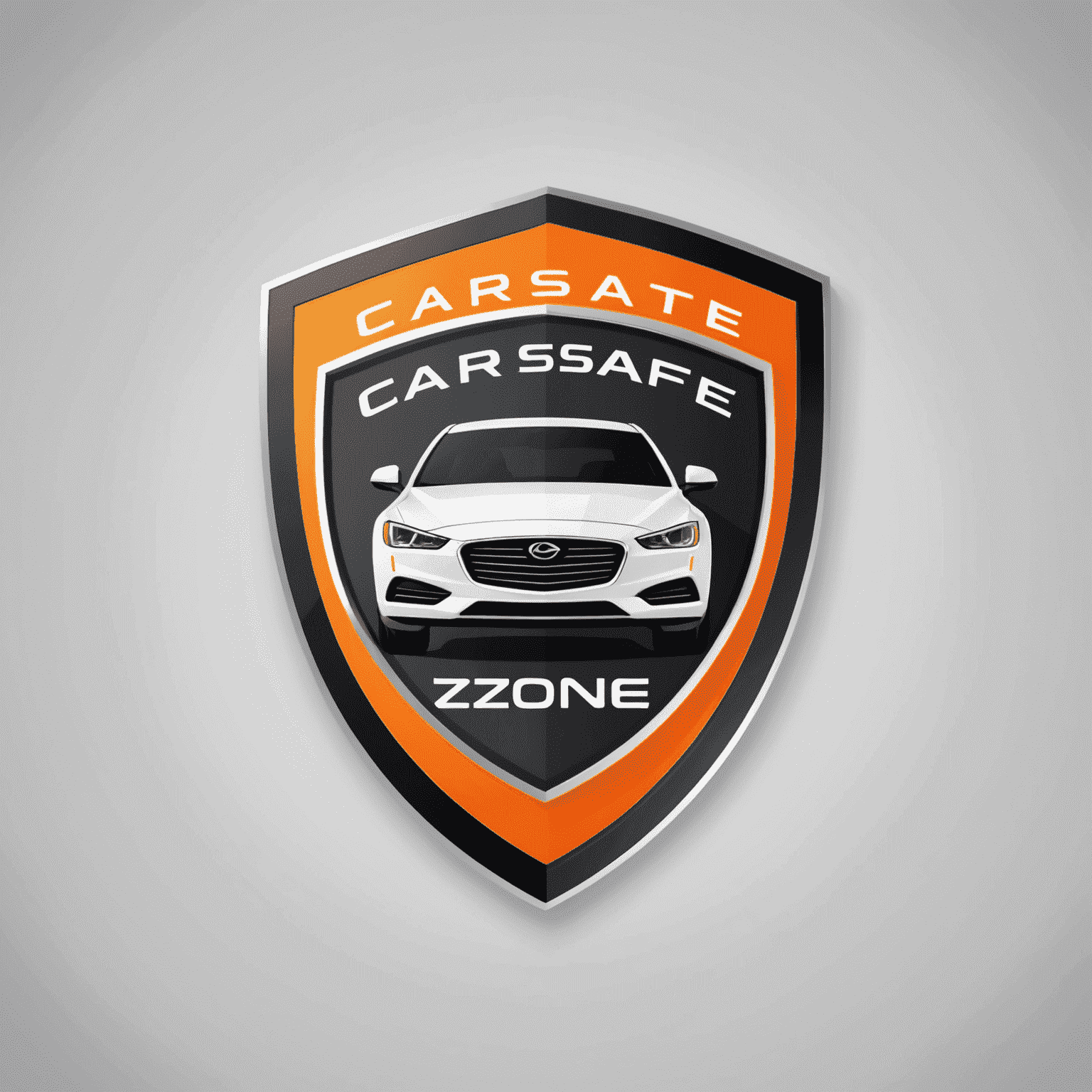 CarSafeZone logo: Een modern en strak ontwerp met een gestileerde auto en een schild, wat veiligheid en bescherming symboliseert