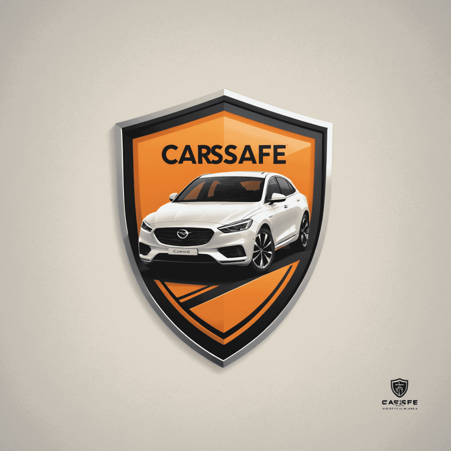 CarSafeZone logo: Een modern en strak ontwerp met een gestileerde auto en een schild, wat veiligheid en bescherming symboliseert