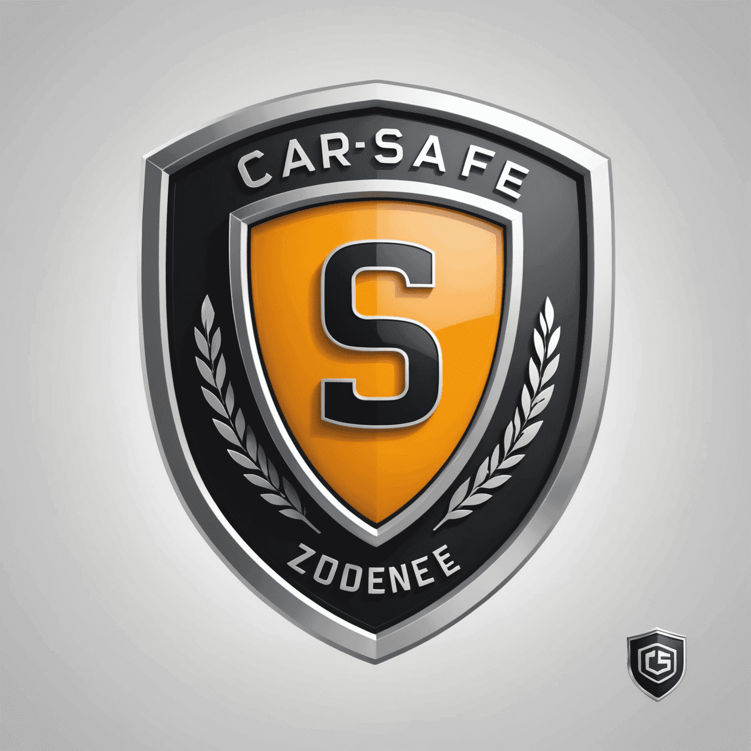 CarSafeZone logo: Een modern en strak ontwerp met een gestileerde auto en een schild, wat veiligheid en bescherming symboliseert