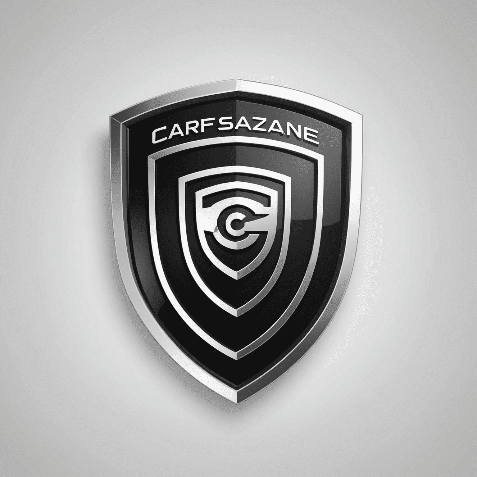 CarSafeZone logo: Een modern en strak ontwerp met een gestileerde auto en een schild, wat veiligheid en bescherming symboliseert