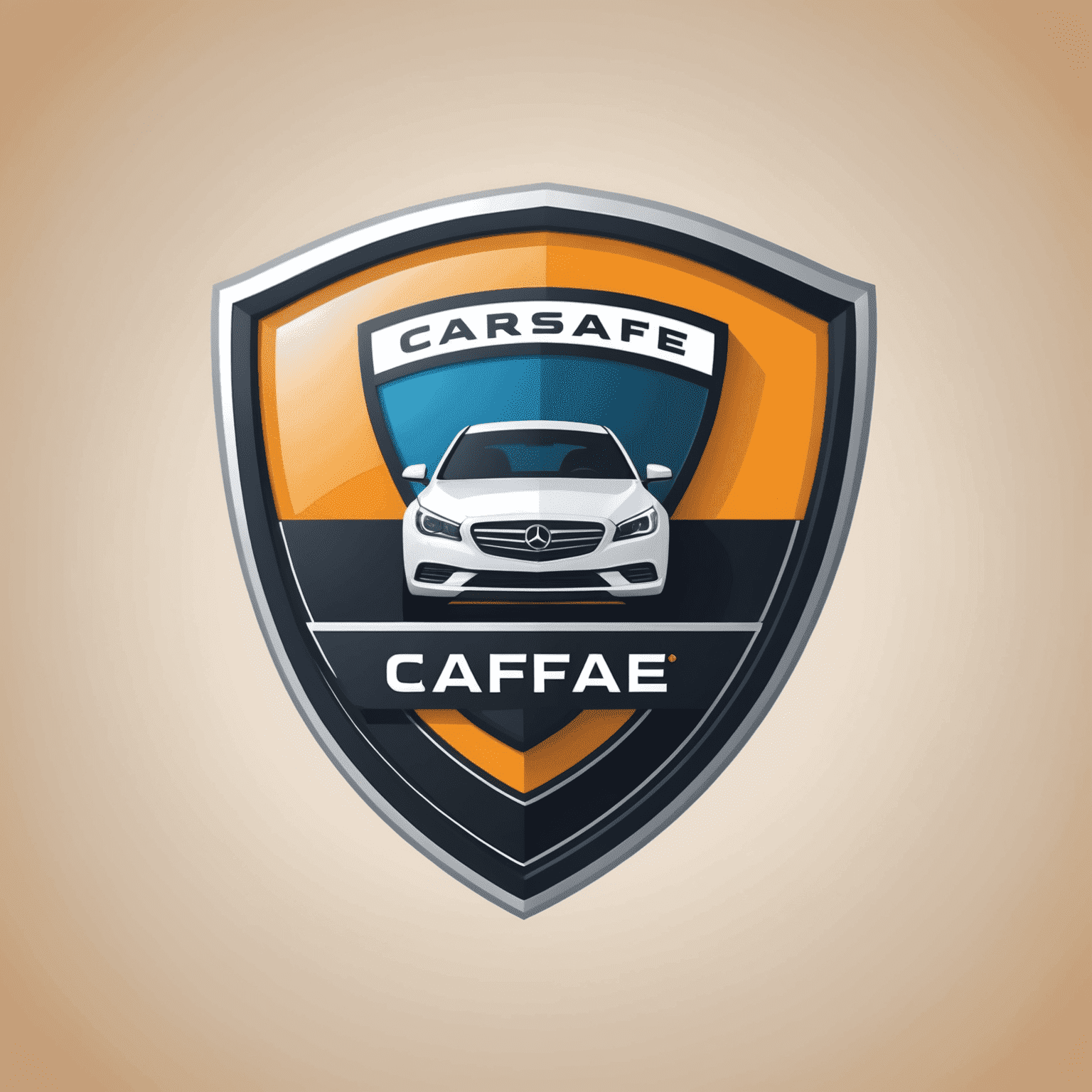 CarSafeZone logo: Een modern en strak ontwerp met een gestileerde auto en een schild, wat veiligheid en bescherming symboliseert